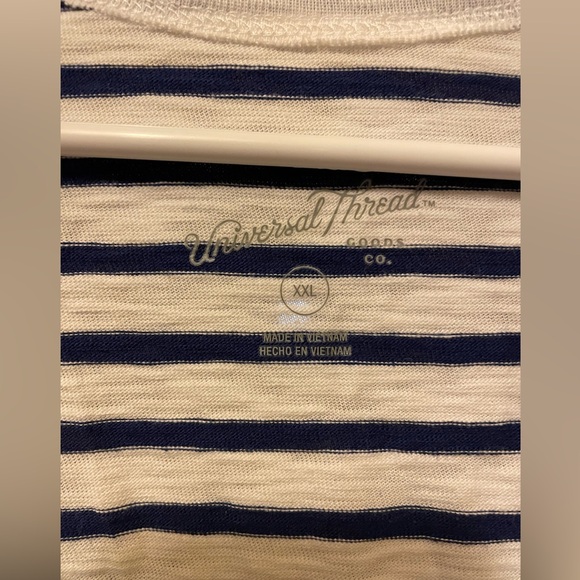 Universal Thread Navy and White Striped V-Neck T-Shirt Dress Size XXL - Picture 2 of 6